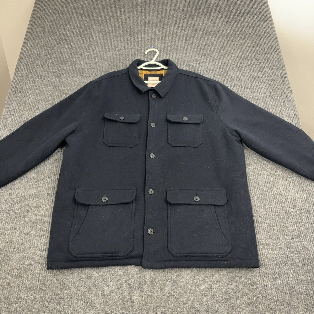 Fat Face Jacket Mens 3XL Navy Blue Wool Blend Chore Coat‎ Barn Utility Casual